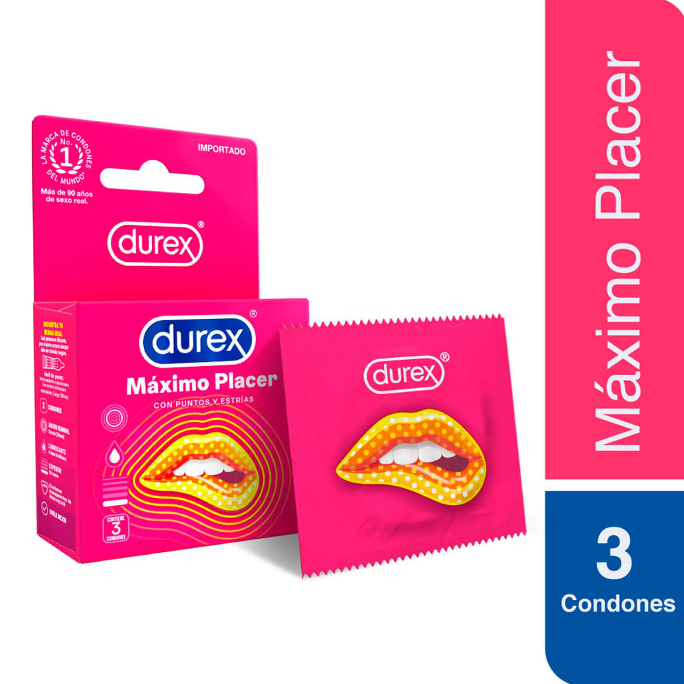 DUREX MAXIMO PLACER 3 UNIDADES