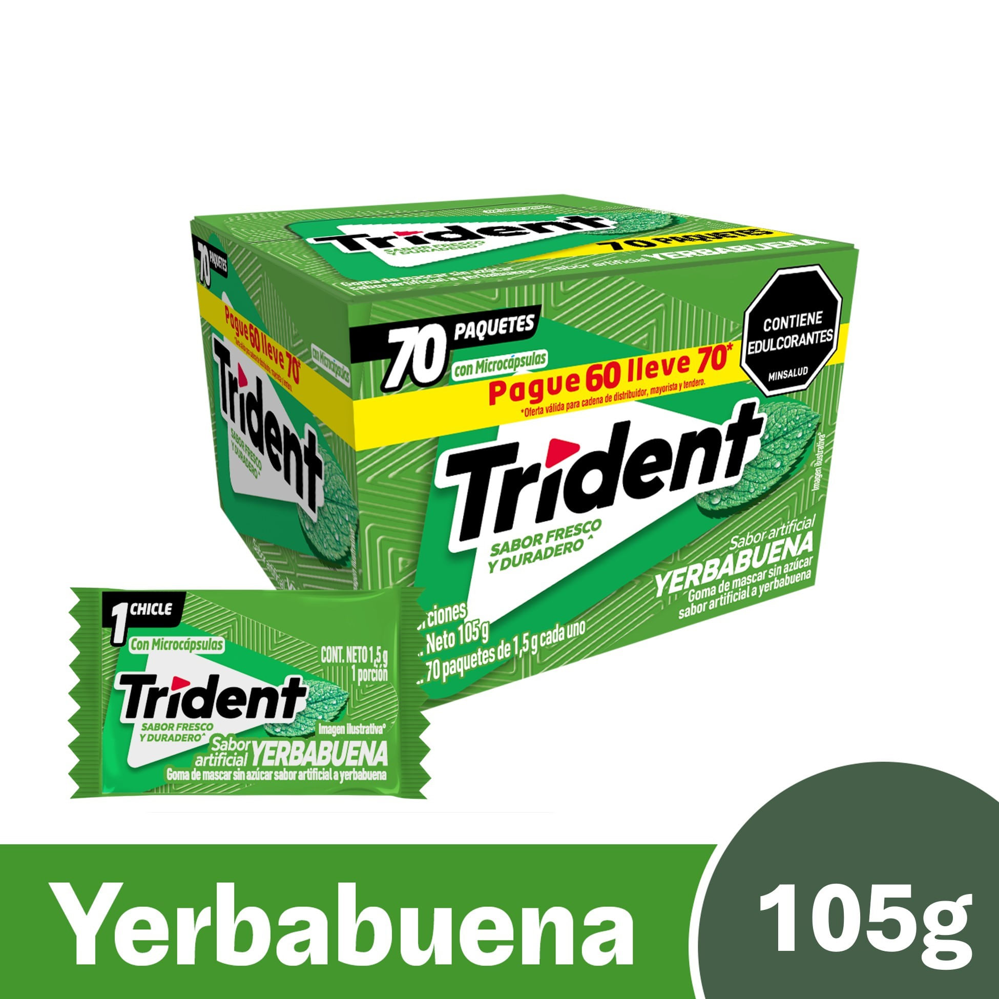 Trident goma 1s yerbal 1.5g